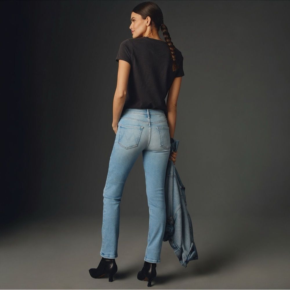 NWT MOTHER Dazzler Mid-Rise Straight-Leg Jeans Anthropologie Size 34